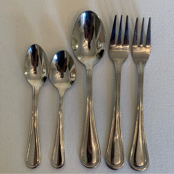 Walco PACIFIC RIM Contemporary 5 Piece Spoons Forks W Mixed Brands Same Pattern - Picture 2 of 11